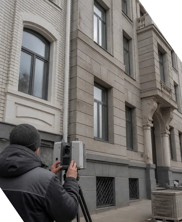 Лазерное сканирование фасадов зданий для обследования в Борзе